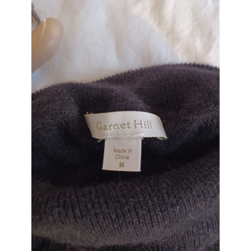 Cashmere Turtleneck Womens M Black Beige - Picture 3 of 4